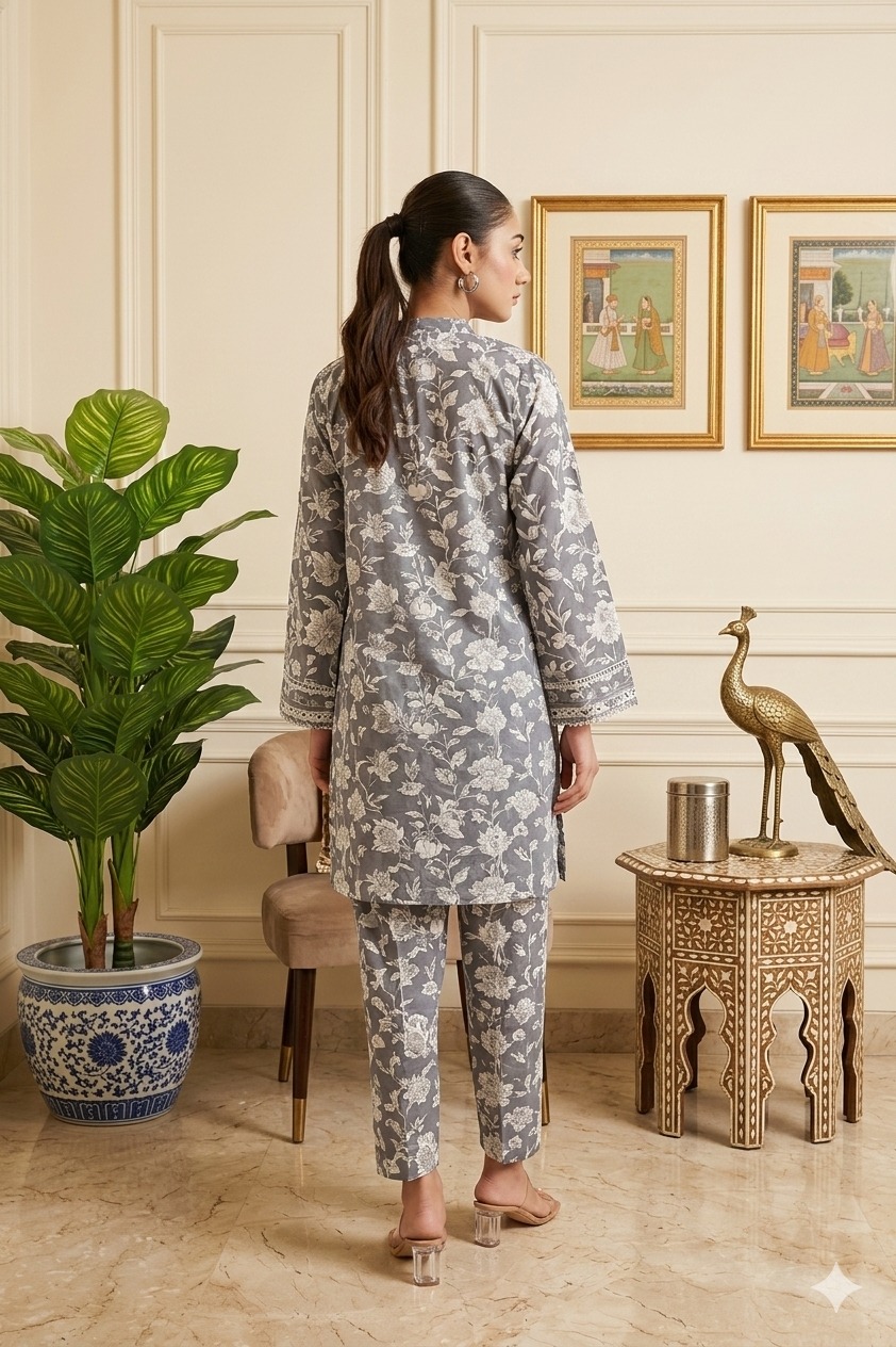 Maha – Butterfly Print 2PC Maha – Butterfly Print 2PC - Image 2