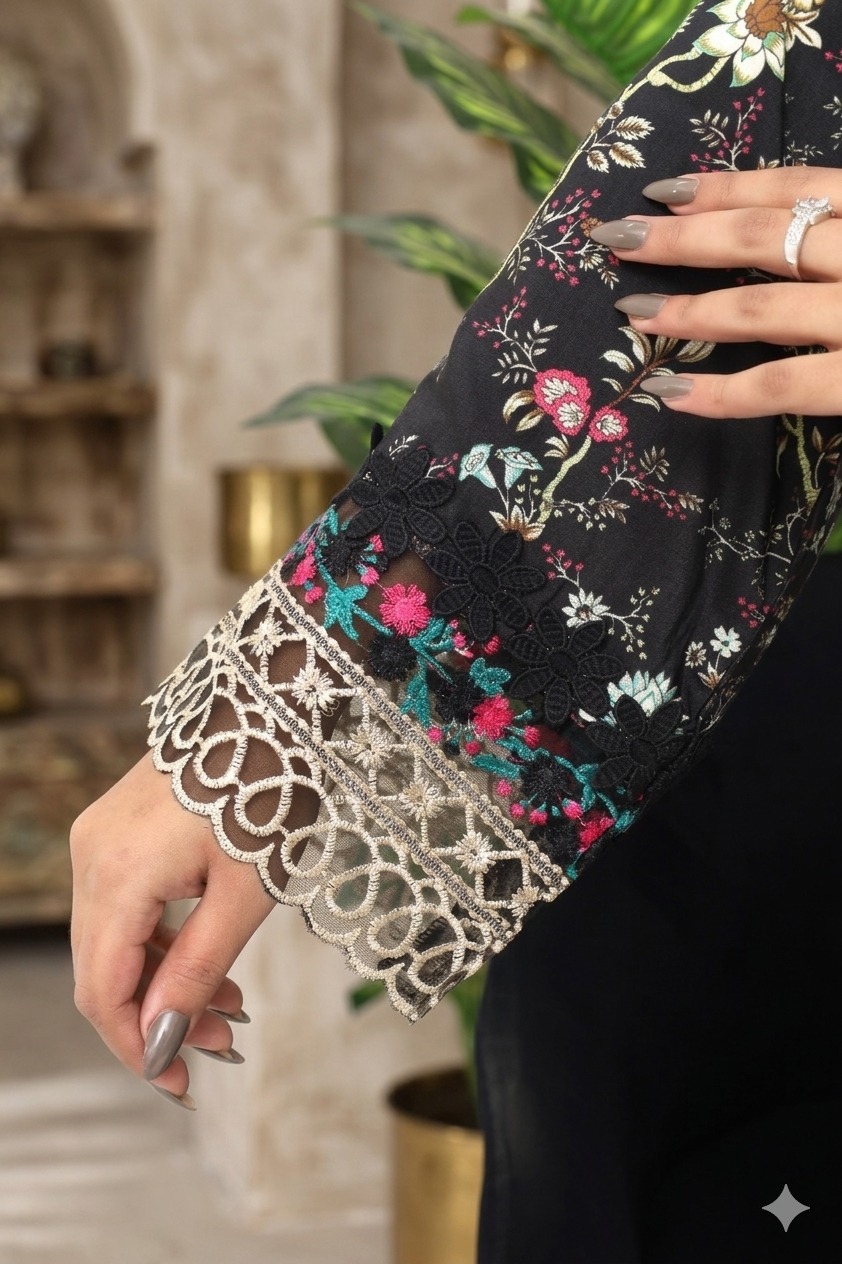 Sadia – Floral 3PC Premium Pakistani Clothes Brand